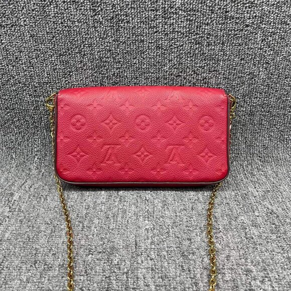 100%  Authentic Louis Vuitton Pochette Felicie Red W/P Monogram Shoulder Bag - Picture 2 of 16